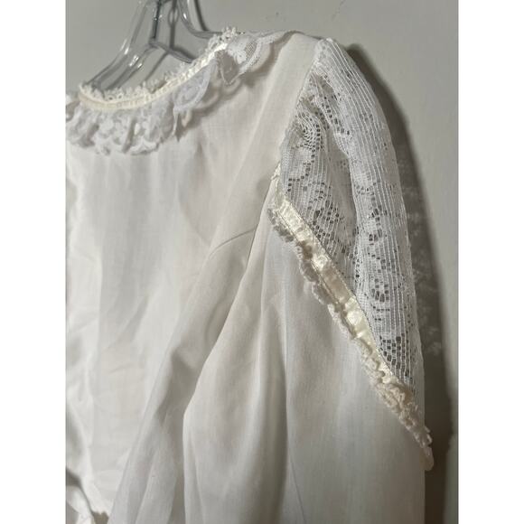 Vintage 70s Jessica’s Gunnies Victorian Blouse – Ivory Cotton, Lace & Ribbon - Picture 6 of 8